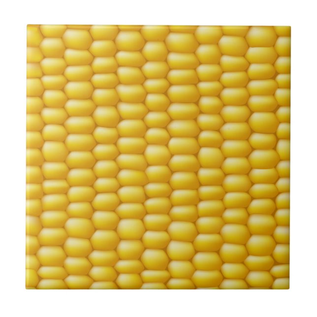 Corn Cob Background Ceramic Tile (Front)