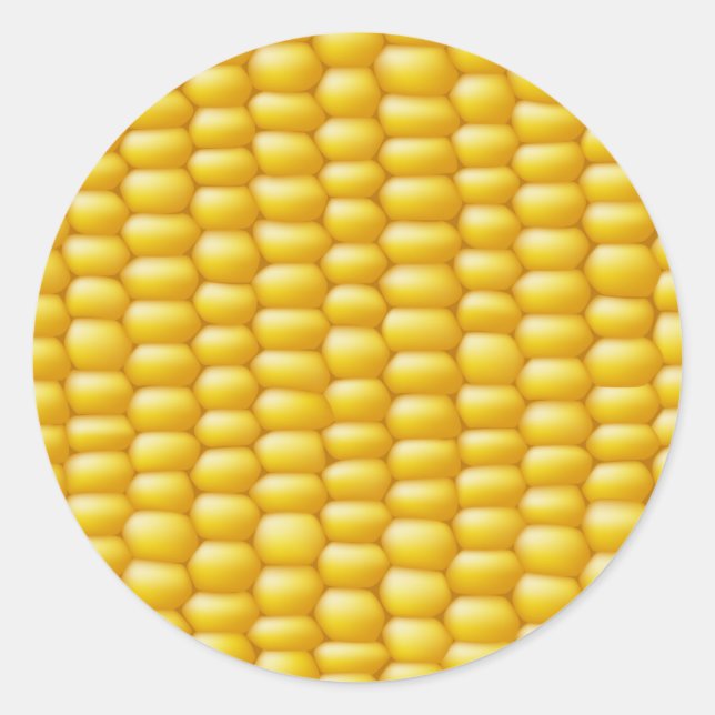 Corn Cob Background Classic Round Sticker (Front)