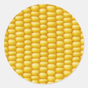 Corn Cob Background Classic Round Sticker
