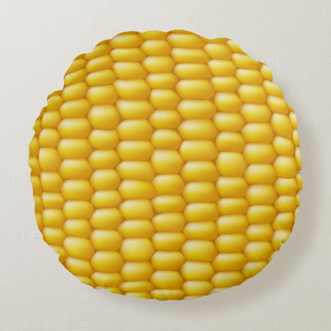 Corn Cob Background Round Cushion (Front)