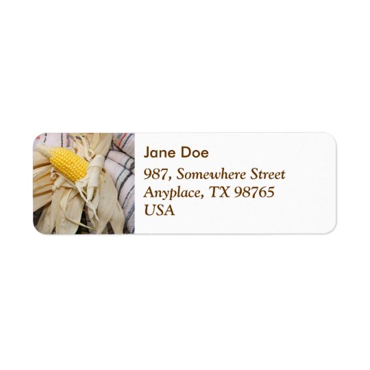 Corn cob return address label