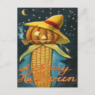 Corn Cob Scarecrow Postcard