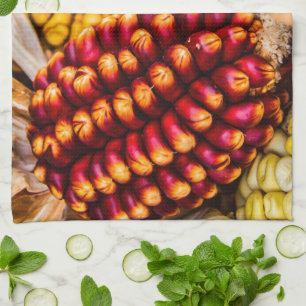Corn cobs tea towel
