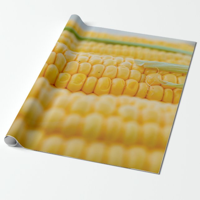 Corn corn on the cob corn kernels wrapping paper (Unrolled)