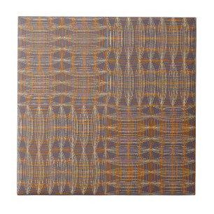 Corn Curves and Dots Basketweave Neutrals Ceramic Tile