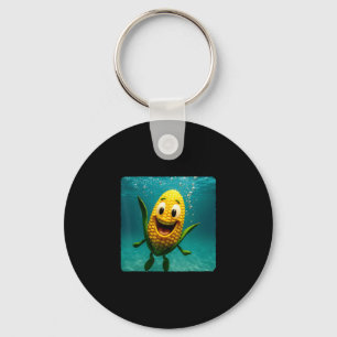 Corn Diving Underwater Ocean Diver Swimming Summer Key Ring