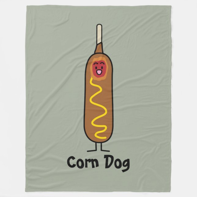 corn dog corndog mustard deep-fried sausage dogs fleece blanket (Front)