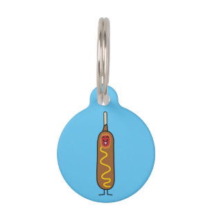corn dog corndog mustard deep-fried sausage dogs pet tag