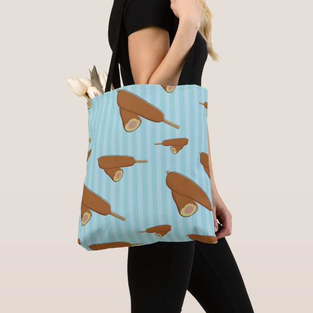 Corn Dog Illustration Tote Bag (Close Up)
