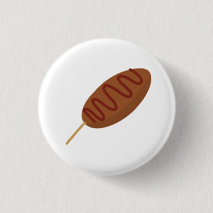 Corn Dog On A Stick Food Lover Gift 3 Cm Round Badge