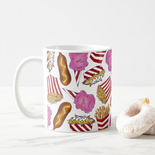 Corn Dog Popcorn Nacho Fries Cotton Candy Carnival Coffee Mug