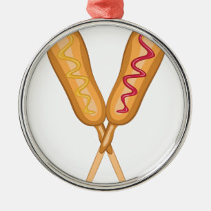 Corn Dogs Metal Tree Decoration
