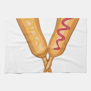 Corn Dogs Tea Towel