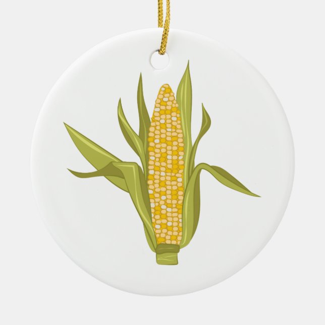Corn Ear Ceramic Ornament (Front)