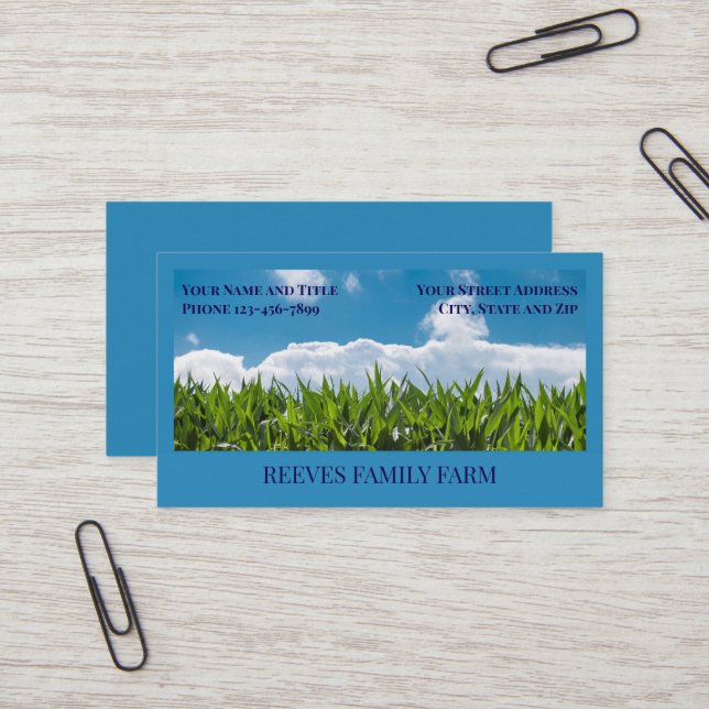 Corn Farmer Wheat Agricultural Business Cards (Front/Back In Situ)
