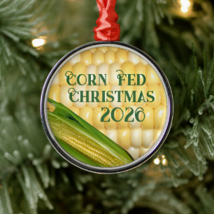 "Corn Fed Christmas" Ear of Corn Ornament