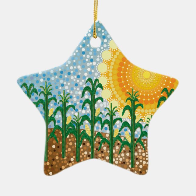 Corn Field Ceramic Tree Decoration (Front)