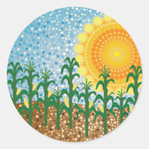 Corn Field Classic Round Sticker