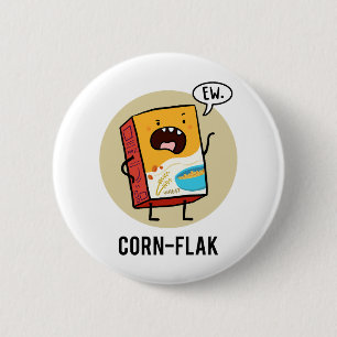 Corn-flak Sassy Cereal Pun Button Pin