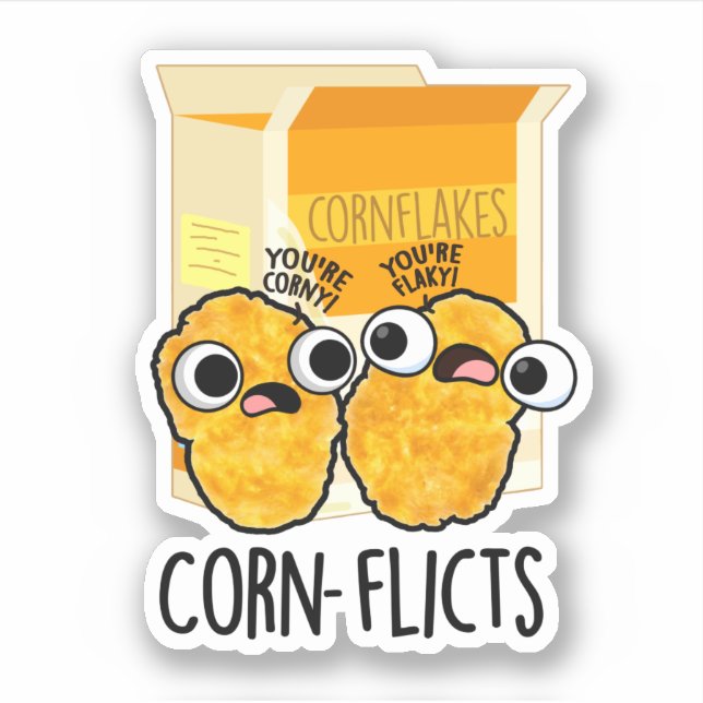 Corn-flicts Funny Corn Flakes Pun  (Front)