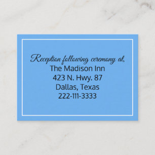 Corn Flower Blue Wedding enclosure cards