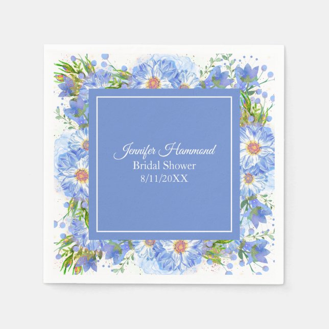 Corn Flowers Bridal Shower Napkin (Front)