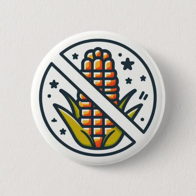 Corn Free Corn Allergy Awareness Button (Front)