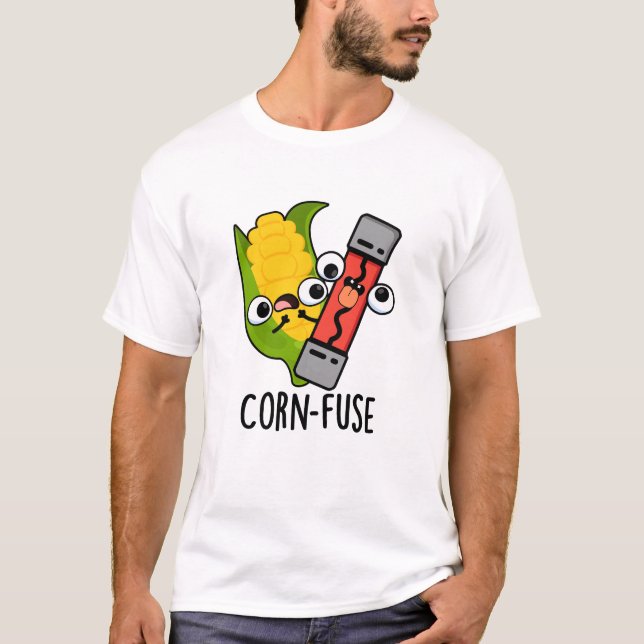 Corn-fuse Funny Confused Pun  T-Shirt (Front)
