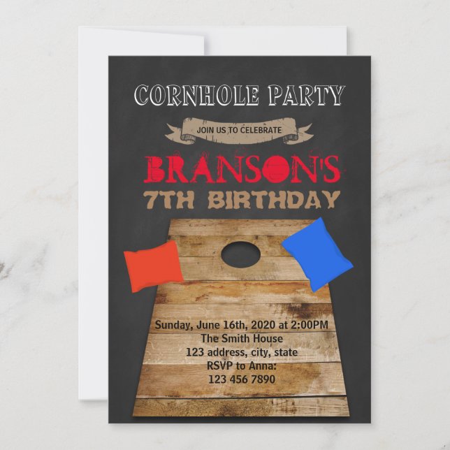 Corn hole party invitation (Front)
