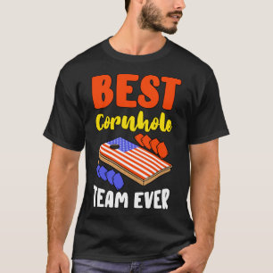 Corn Hole Patriotic Team Players Independence Day  T-Shirt