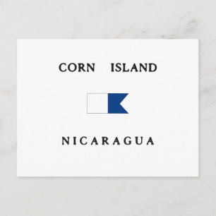Corn Island Nicaragua Alpha Dive Flag Postcard