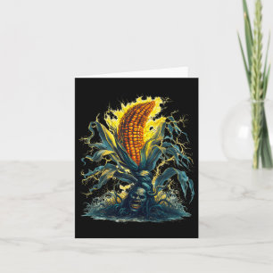Corn Maize Ghost Ghoul Harvest Halloween Fun Tee  Card