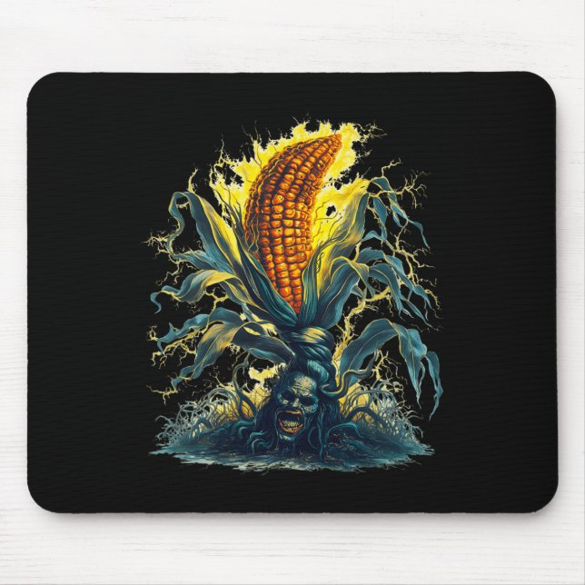 Corn Maize Ghost Ghoul Harvest Halloween Fun Tee  Mouse Pad (Front)