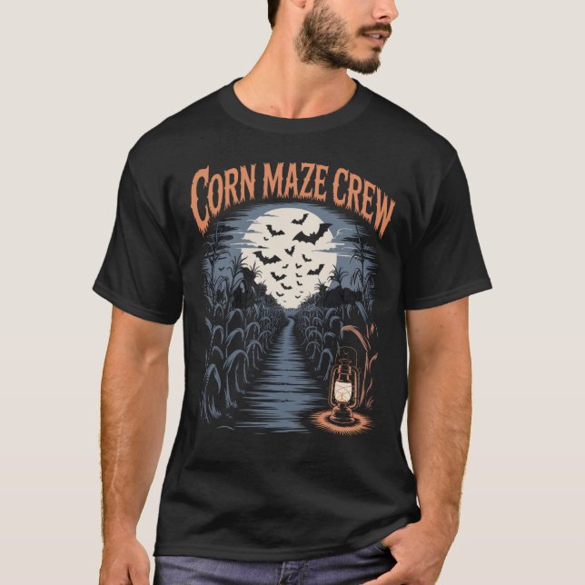 Corn Maze Crew Halloween T-Shirt (Front)