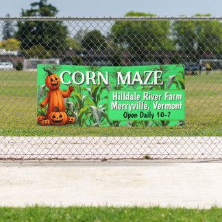 Corn Maze Fall Season Farm Business Sign