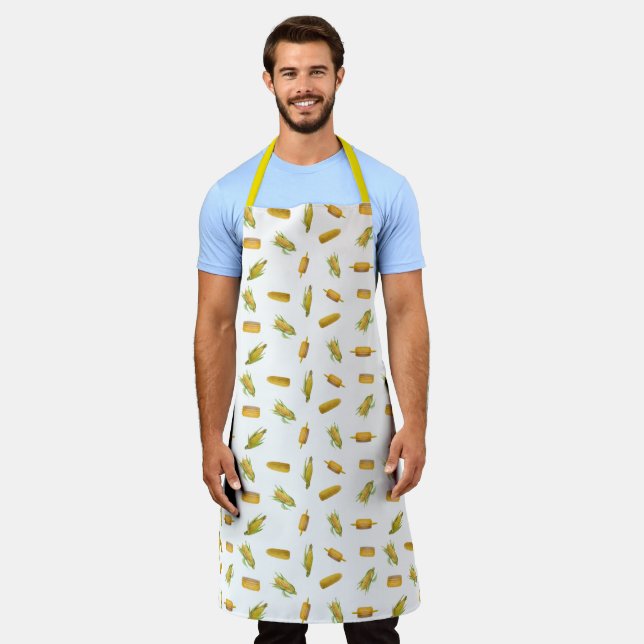 Corn on the Cob Pattern Apron (Worn)