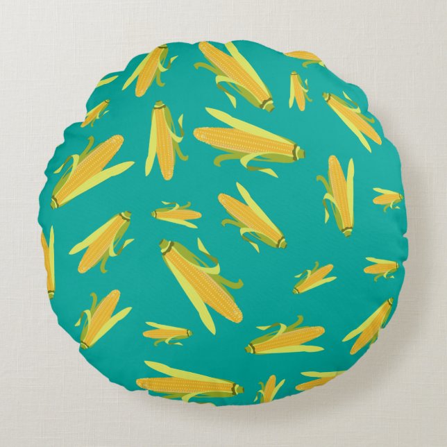 Corn On The Cob Pattern Round Cushion (Front)