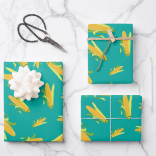 Corn On The Cob Pattern Wrapping Paper Sheet