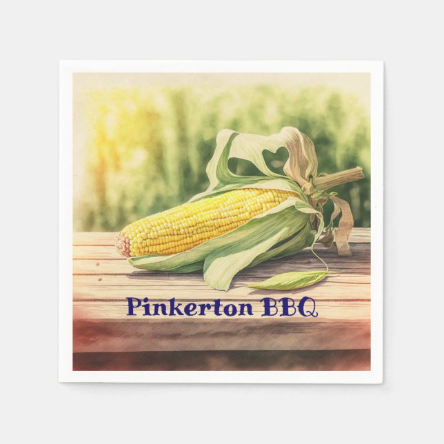 Corn On The Cob Personalised Napkin (Front)