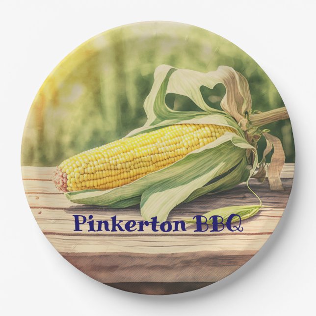Corn On The Cob Personalised Paper Plate (Front)