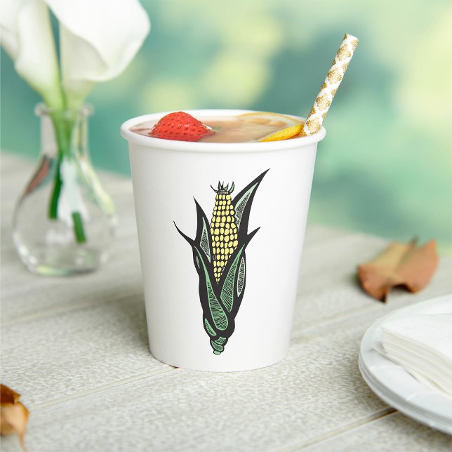 Corn on the Cob Rustic Farmhouse Vegetable Paper Cups (Creator Uploaded)