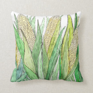 Corn on the cob throw pillow