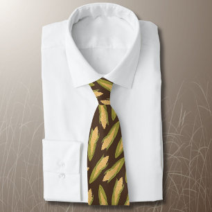 Corn pattern on brown Farmer Tie