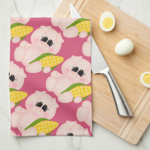 Corn Pig cartoon kitchen towel