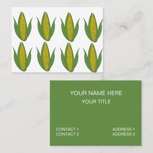 Corn Plant Maize Vegetable Farm Corn Business Card (Front/Back)