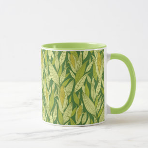 Corn plants pattern background mug