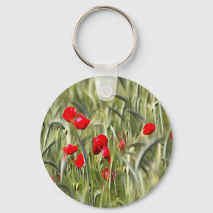 Corn Poppies Key Ring