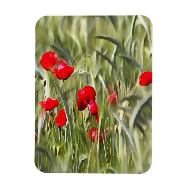 Corn Poppies Magnet (Vertical)