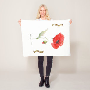 Corn poppy fleece blanket