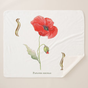 Corn poppy sherpa blanket